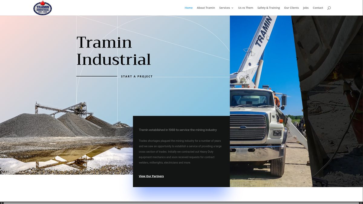 Tramin Industrial homepage screenshot